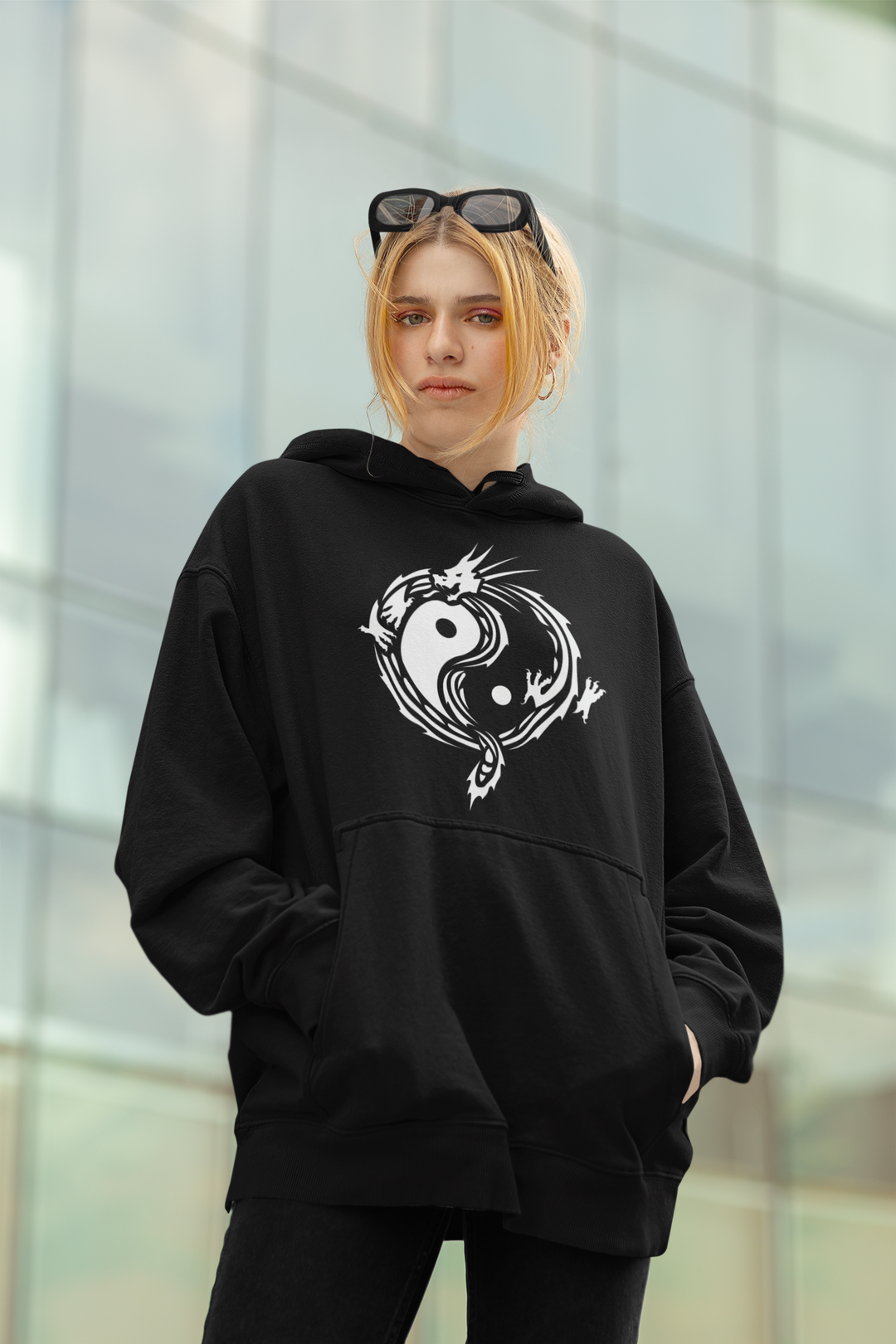 Yin-Yang Glow-In-The-Dark Oversized Hoodie