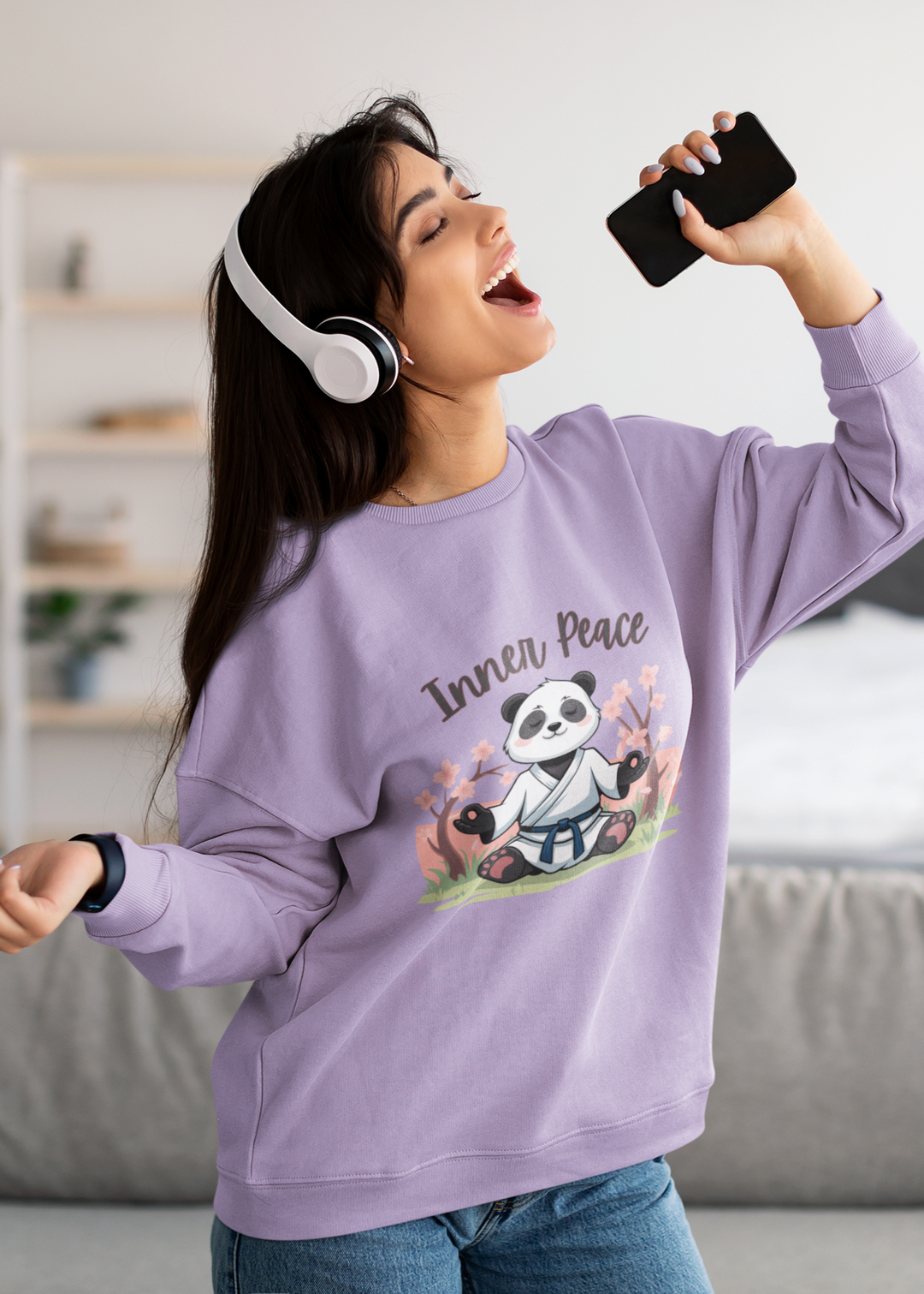 Inner Peace Panda Oversized Sweatshirt