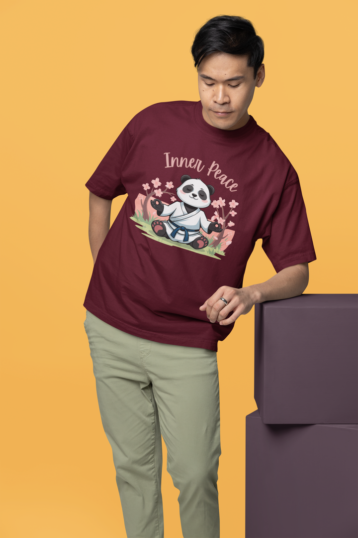 Zen Spirit Panda Terry Oversized T-Shirt
