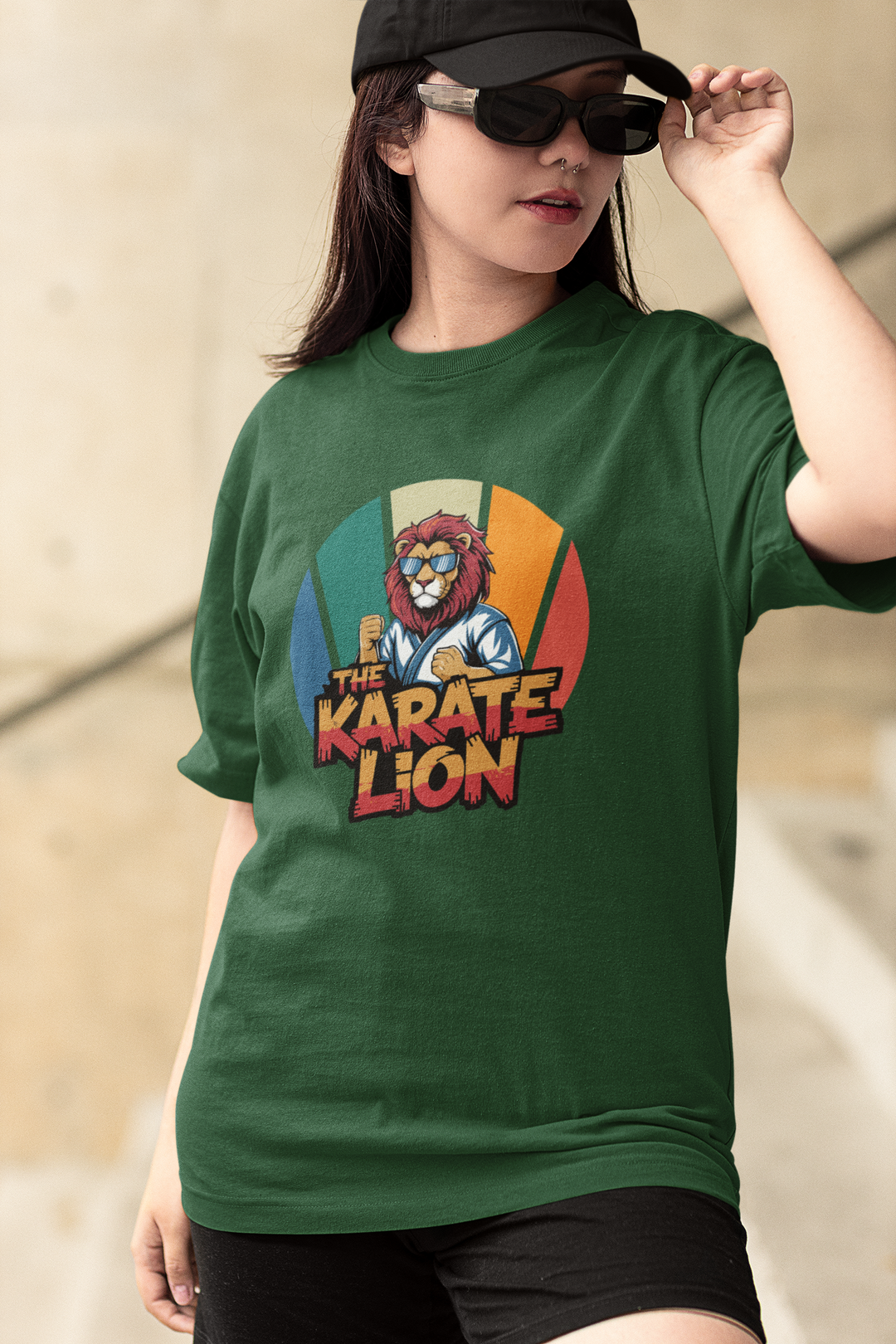 Fearless Karate Lion Oversized T-Shirt