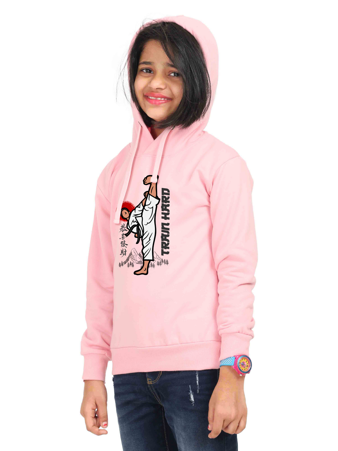 Girls Train Hard Karate Hoodie