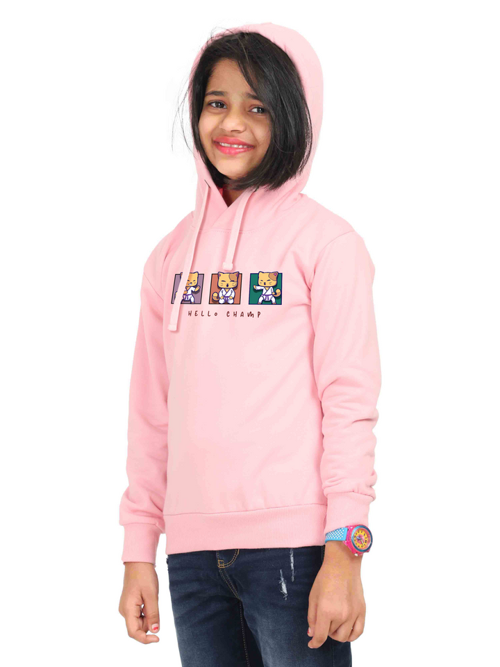 Girls Hello Champ Classic Hoodie