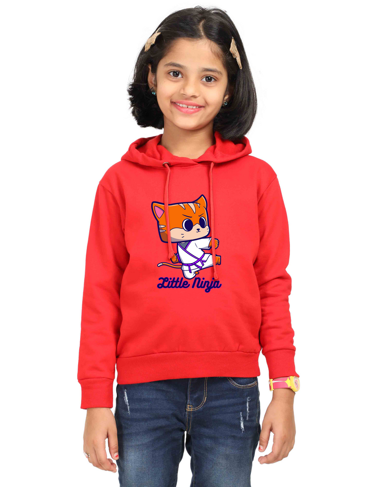 Girls Calm Cat Classic Hoodie