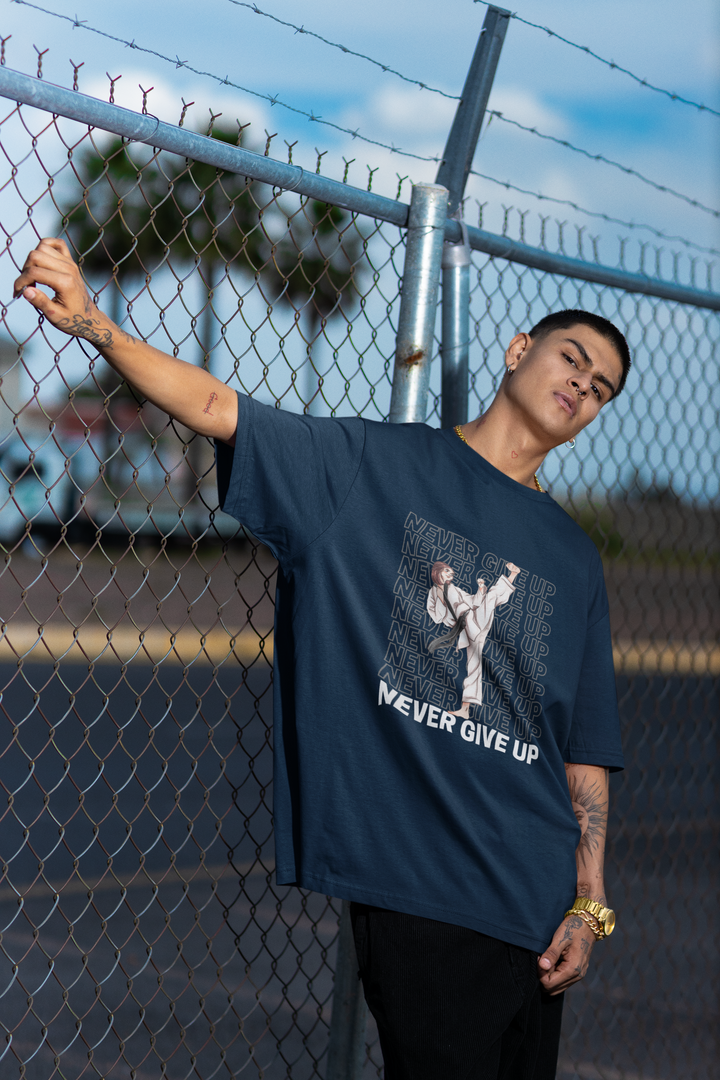 Karate Never Give Up Oversized T-Shirt