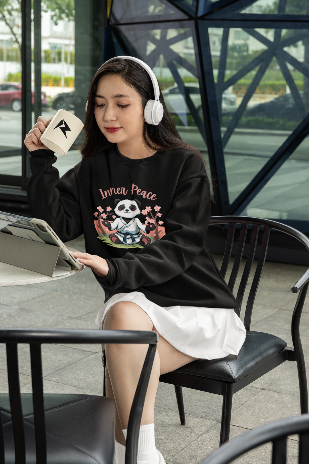 Inner Peace Panda Oversized Sweatshirt