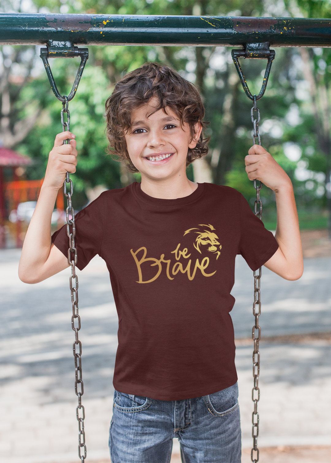 Boys Gold Printed Classic T-Shirt