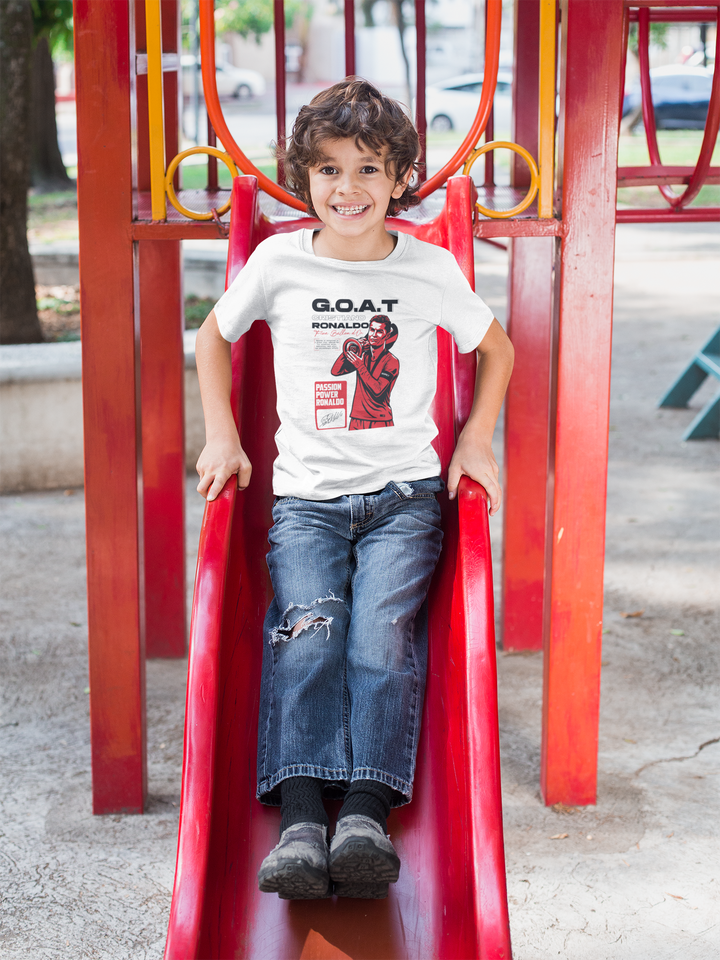 Cristiano Ronaldo “G.O.A.T” - Boy's Crew Neck T-Shirt