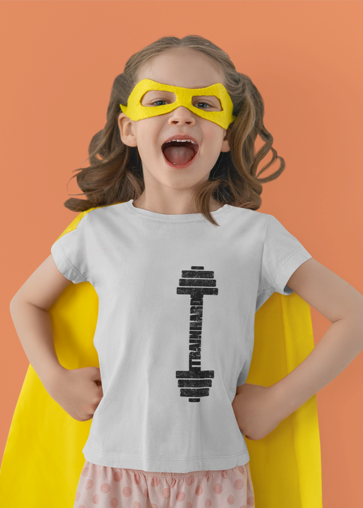 Train Hard -  Fitness Girl's Crew Neck T-Shirt