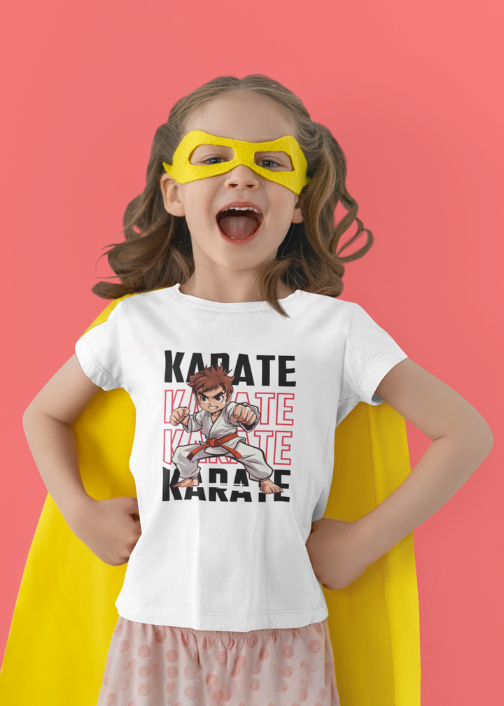 Girls Karate Action Comic Style T-Shirt