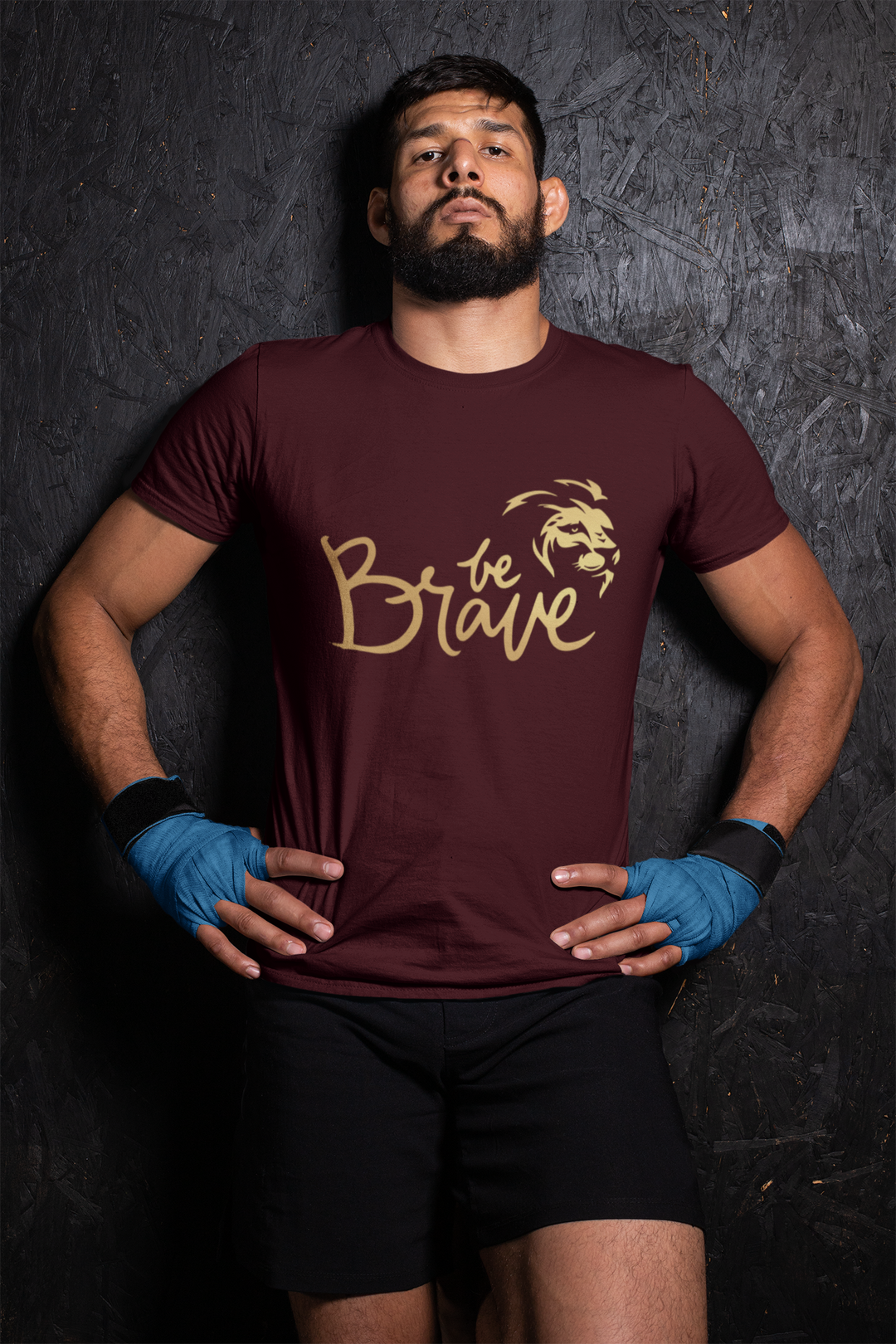 Be Brave Gold Printed T-Shirt