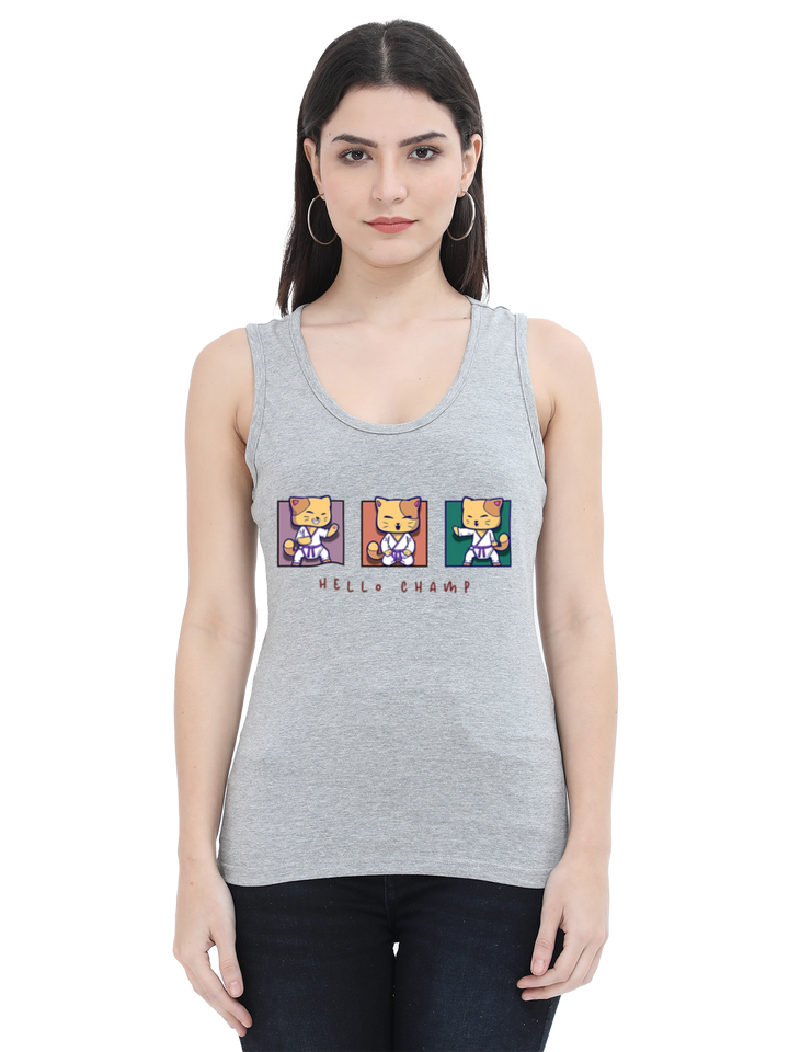 Hello Champ Karate Cat Tank Top