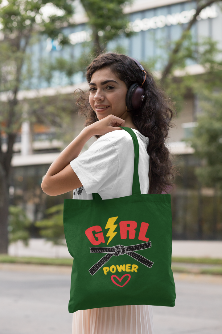 Girl Power Zipper Tote Bag