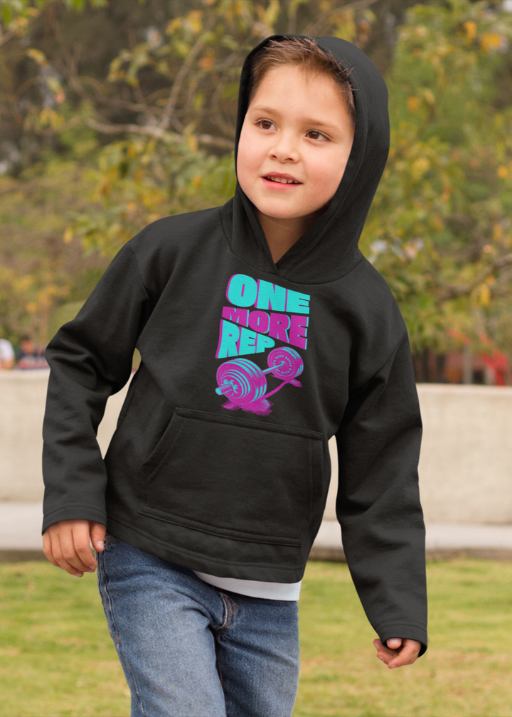 One More Rep Neon - Gym Kids Hoodie